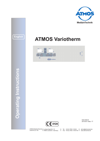 Variotherm Operating Instructions Index 17 Aug 2014