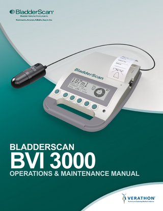 BLADDERSCANBVI 3000 OPERATIONS & MAINTENANCE MANUAL