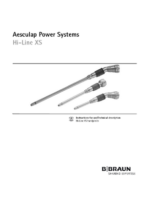 Handpiece - Hi-LINE XS Instructions for Use