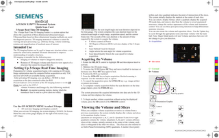 ACUSON X150 3-Scape Real-Time Quick Start Card