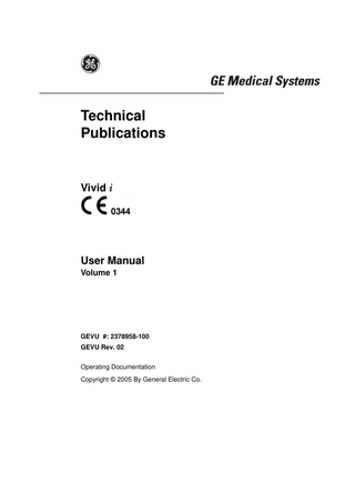 Vivid i User Manual Volume 1 Rev 02