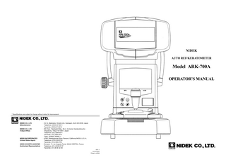 ARK-700A Operators Manual Feb 2002