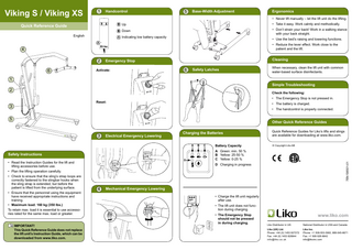 Viking S, XS Quick Reference Guide