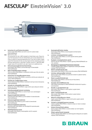 EinsteinVision 3.0 Camera PV631 and PV632 Instructions for Use Ver 4.0 Jan 2022