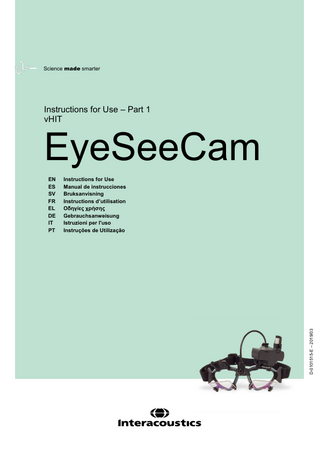 EyeSeeCam vHIT Instructions for Use Part 1 March 2019