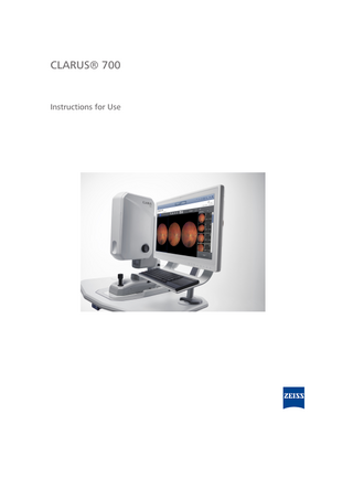 Zeiss Clarus 700 Fundus Retinal Camera Instructions for Use Rev C June 2019