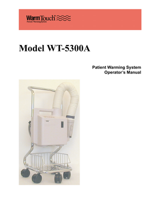 WarmTouch WT-5300A Operators Manual Rev A Dec 2006