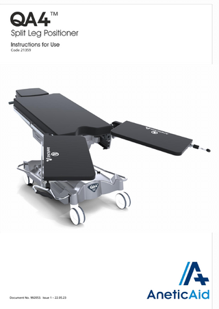 Split Leg Positioner Instructions for Use Issue 1