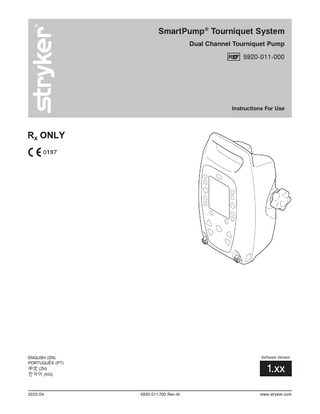 SmartPump Tourniquet System Instructions for Use Rev AI April 2022