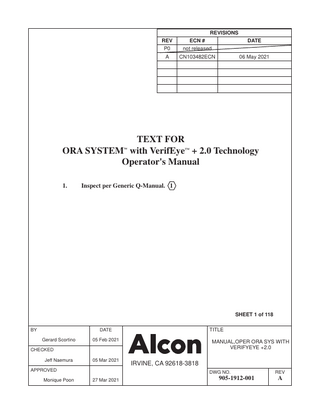 ORA SYSTEM VerifEye+ 2.0  Technology User Manual rev A