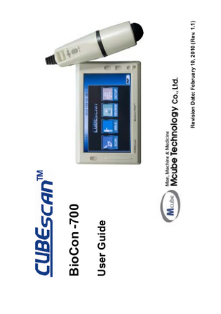 User Guide  BioCon -700  Revision Date: February 10, 2010 (Rev. 1.1)  