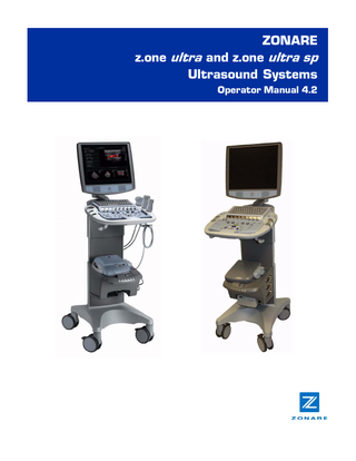 ZONARE z.one ultra and z.one ultra sp Ultrasound Systems Operator Manual 4.2