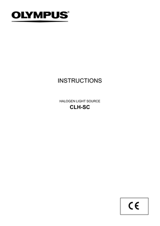 INSTRUCTIONS  HALOGEN LIGHT SOURCE  CLH-SC  