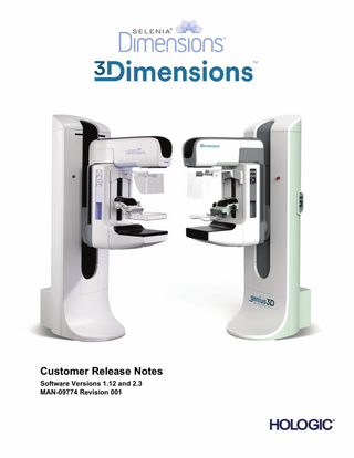 SELENIA Dimensions Customer Release Notes Rev 001