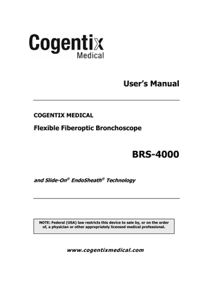 BRS-4000 Fibreoptic Bronchoscope Users Manual