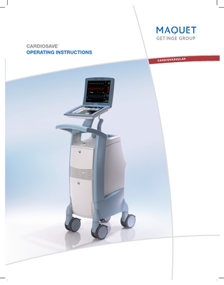 CARDIOSAVE Operating Instructions Rev F