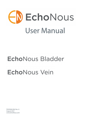 EchoNous Bladder and Vein User Manual Rev A Aug 2021