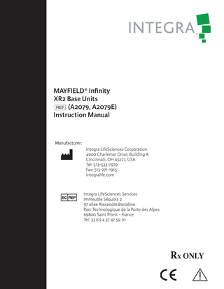 MAYFIELD Infinity XR2 Base Units Instructions Manual Rev CA Jan 2021