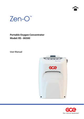 TM  Portable Oxygen Concentrator Model: RS - 00500  User Manual  