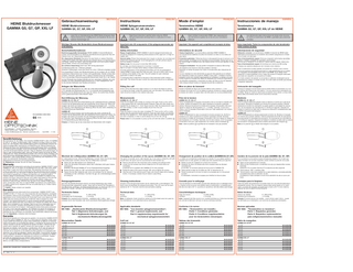 HEINE Sphygmomanometers GAMMA G5, G7, G7, XXL LF User Manual Med 303 Jan 2004