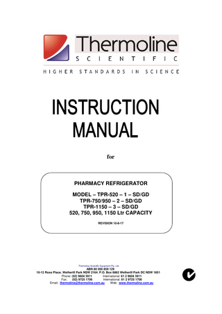 TPR series Instruction Manual Aug 2017