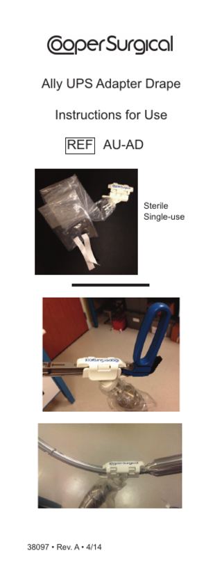 Ally UPS Adapter Drape Instructions for Use Rev A April 2014