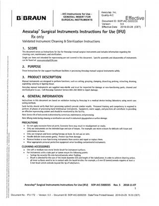 Surgical Instruments Instructions for Use