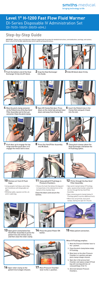 Level 1 Model H-1200 DI-Series IV Admin Set Step-by-Step Guide Jan 2016