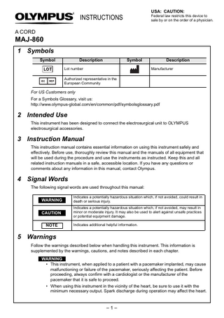 A Cord MAJ-860 Instructions 