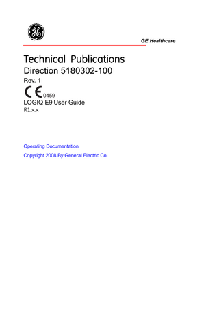 LOGIQ E9 User Guide ver R1.x.x