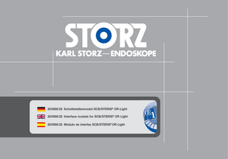 200906 22 Interface module for SCB- STERIS OR Light Instruction Manual Ver 1.0.0 March 2009