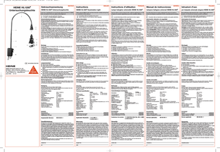 HEINE HL 1200 Examination Light Instructions July 2007