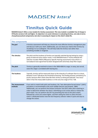 MADSEN Astera2 Tinnitus Quick Guide Rev 02