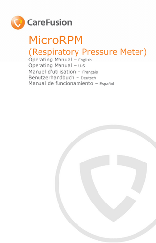 CareFusion MicroRPM Operating Manual Issue 1.2 Jan 2014