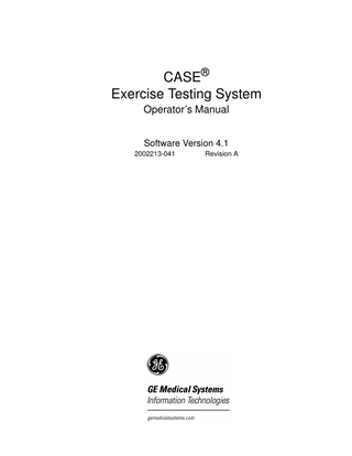 CASE Operators Manual ver 4.1