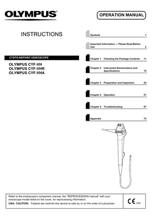 CYF-VHx Series CYSTO-NEPHRO VIDEOSCOPE Operation Manual April 2021