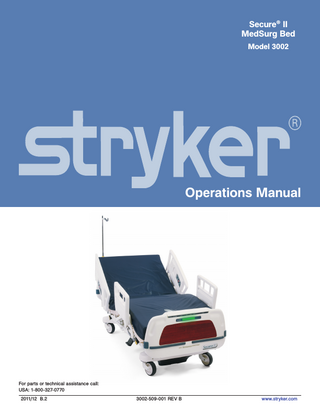 Secure II Medsurg Bed Model 3002 Operations Manual Rev B Dec 2011