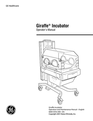 Giraffe OmniBed Operators Manual Rev 104