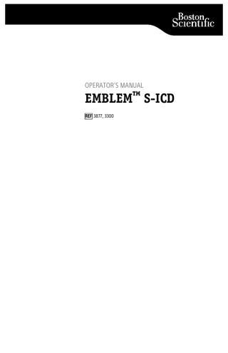 EMBLEM S-ICD REF 3877 , 3300 Operators Manual