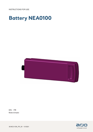 ARJOHUNTLEIGH Battery NEA0100 Battery Pack  Instructions for Use  Jan 2021