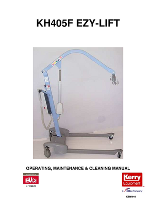 KH405F EZY-LIFT  OPERATING, MAINTENANCE & CLEANING MANUAL  KEIM-010  