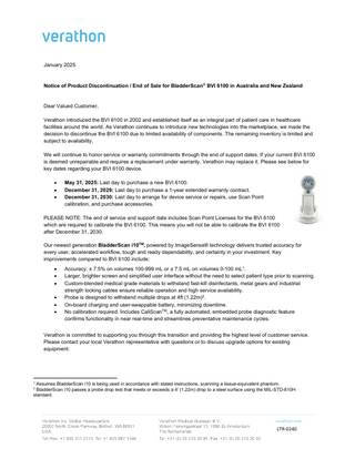 BVI 6100 Product Discontinuation and End of Sale in Australia and New Zealand