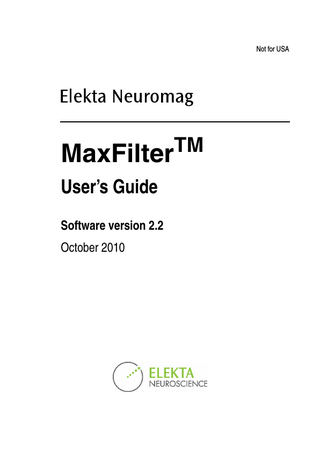 MaxFilter Users Guide sw ver 2.2 Oct 2010