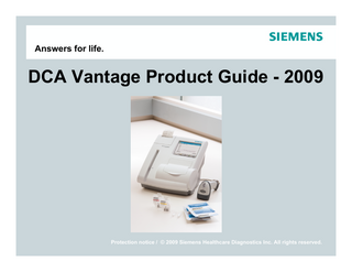 DCA Vantage Product Guide 2009