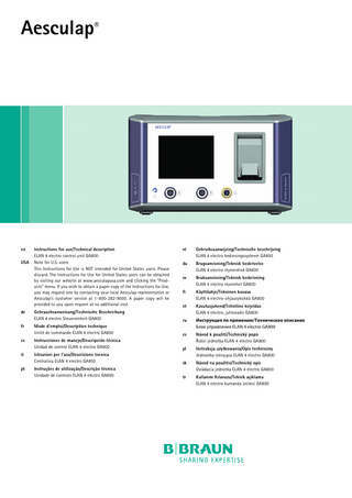 ELAN 4 Model GA800 Instructions for Use -Technical Description V6 Dec 2019