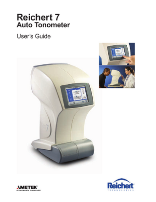 Reichart 7 Auto Tonometer Users Guide Rev D