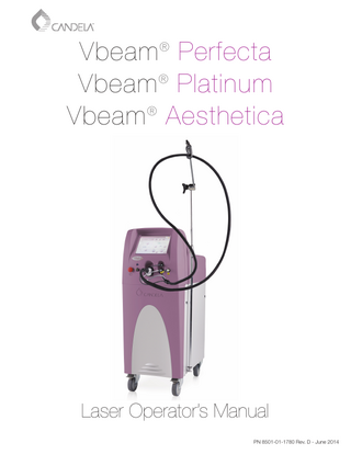 Vbeam Perfecta, Platinum and Aesthetica Operators Manual Rev D June 2014