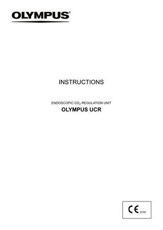 UCR ENDOSCOPIC CO2 REGULATION UNIT Instructions Oct 2011