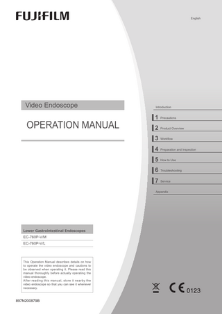 Lower Gastrointestinal Video Endoscope Operation Manual