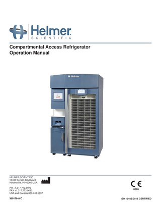 iBX080 Compartmental Access Refrigrator Operation Manual Rev C